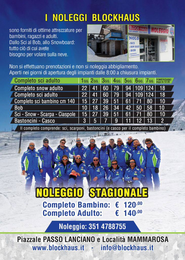 PREZZI NOLEGGIO 2025-26